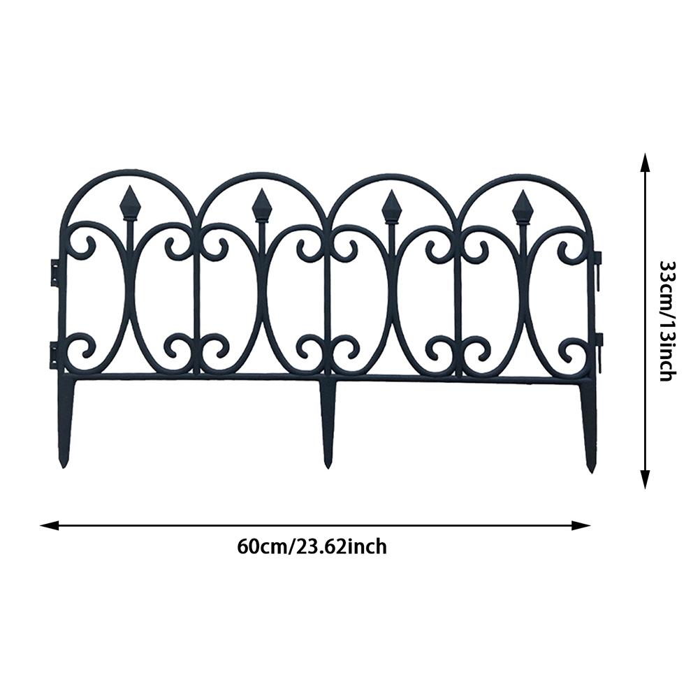 5PCS Garden Plastic Rail Fence Detachable Protective Guard Edging Border Decoration for Outdoor Lawn Patio