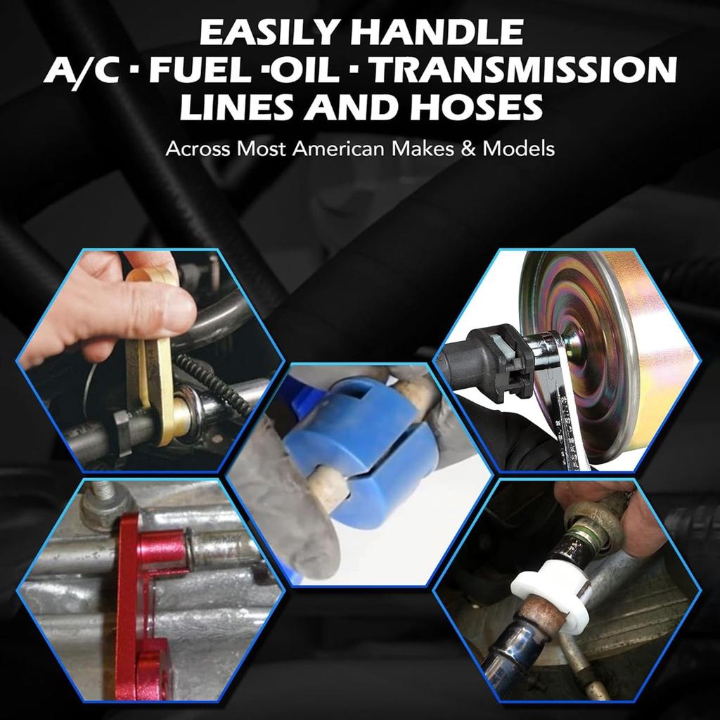 26pcs Fuel Line Disconnect Tool Set with Fuel and AC Disconnect Pliers - Master Quick Disconnect Tool for AC Fuel Line System