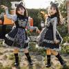 Vestito Costumi di Halloween Gotico Strega Lolita Cameriera per Ragazze, Poliestere, Pizzo, Manica Lunga