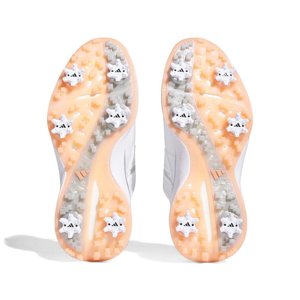 Golf Shoes ZEDGE 23 Boa Footwear Metallic cm [Adidas Golf] Women's White/Coral Fusion/Silver 25.0