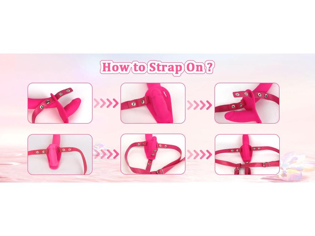 Women's Rechargeable 10-Mode Remote Control Leather Strap-On Silicone Dildo