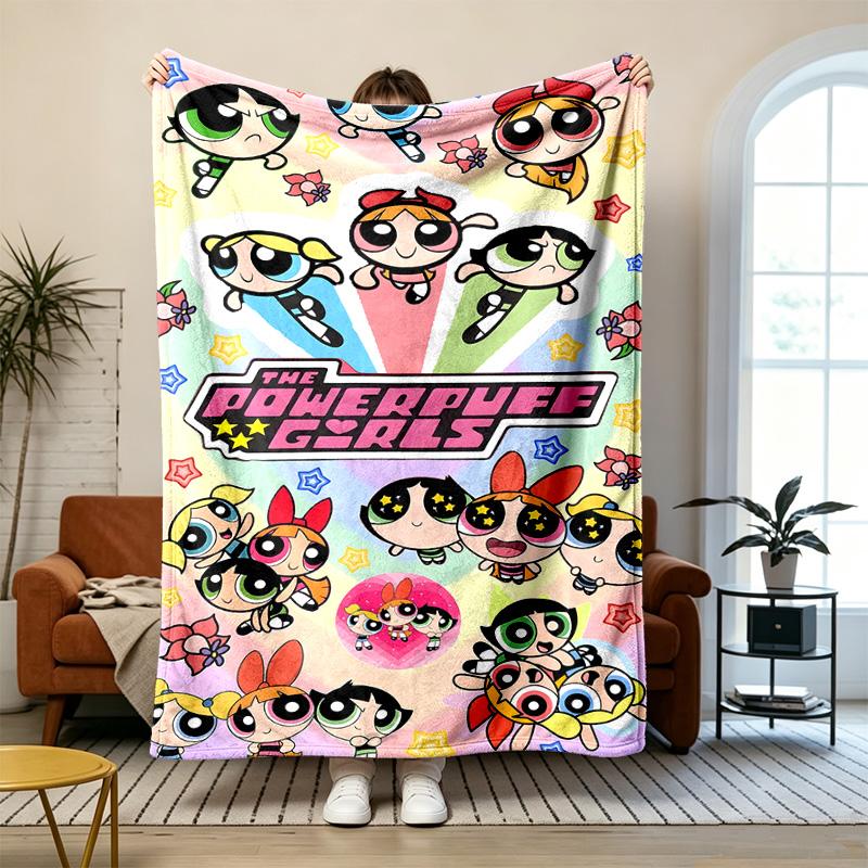 The Powerpuff Girls Soft and Comfortable Flannel Suitable for Sofas Living Rooms Outdoor Camping Travel and Also Makes a Great Anniversary Gift