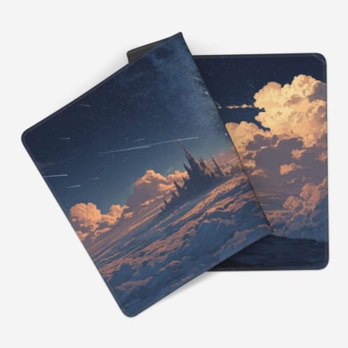 MTG Star Castle TCG Game Mat for Card Games, Board Games, and Trading Card Games, Desk Mat Pad with Hand-Drawn Art, Stitched Edges, and Rubber Base (3