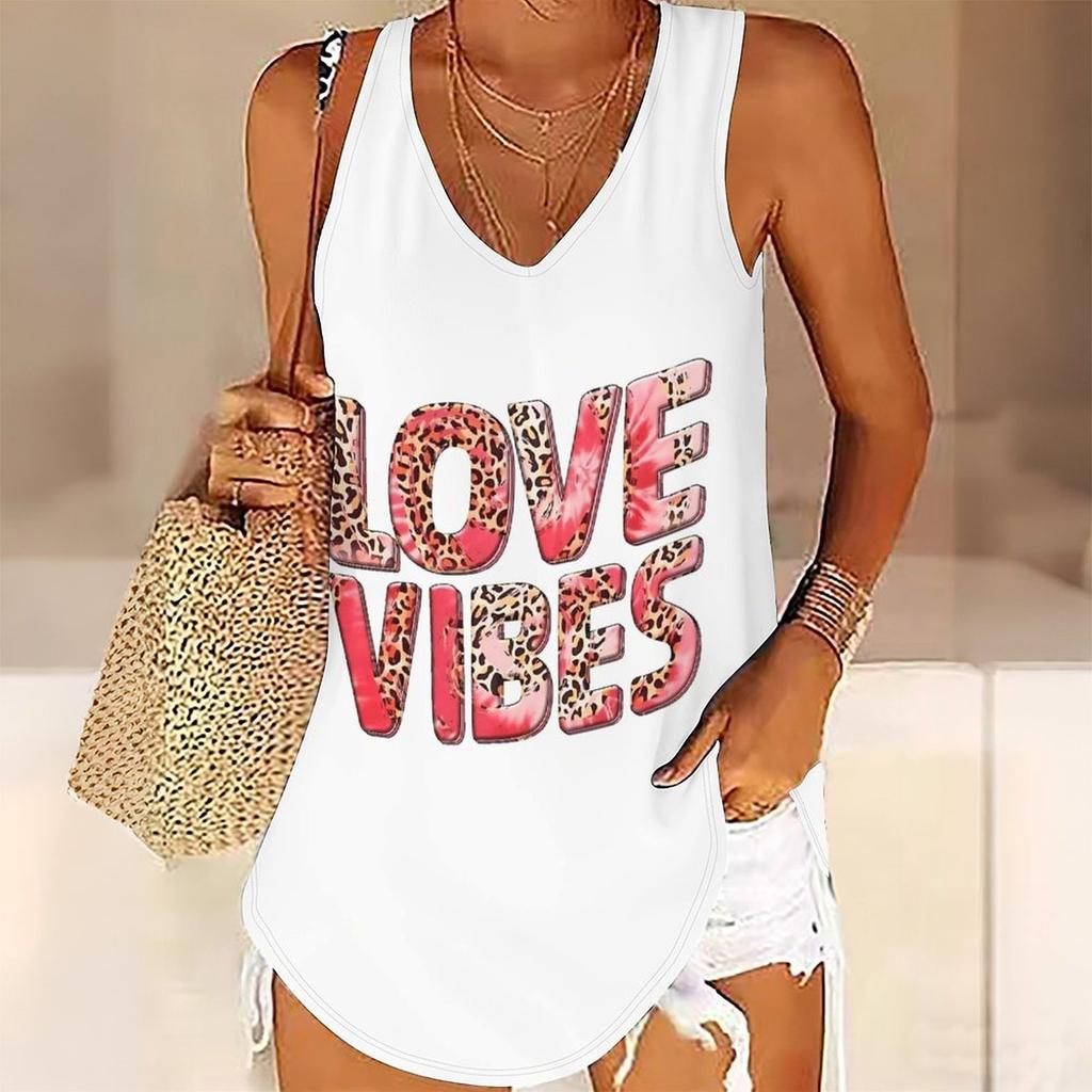 3D Hartvormig Patroon Bedrukte Tanktops voor Dames Workout Yoga Sportschool Bedrukte Zomer Sportshirts Grote Maten Vesten Valentijnsdag Exclusief