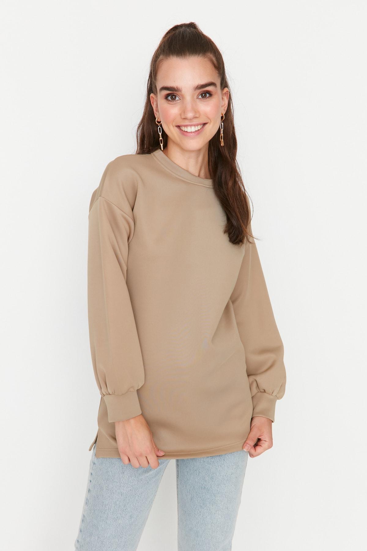 

Базовый вязаный свитшот из норки с круглым вырезом TCTAW23TW00052..