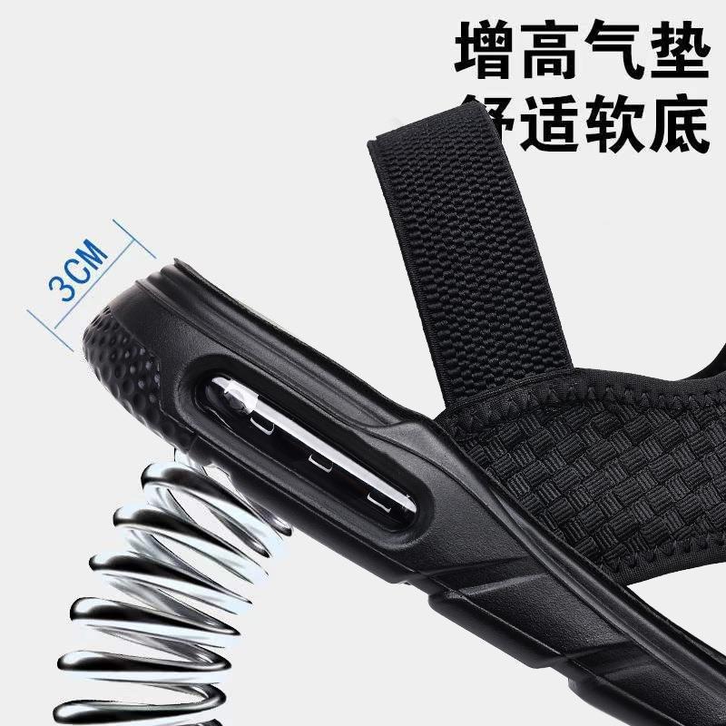 Summer men's round head fabric casual shoes elastic band breathable open-toed men's beach shoes Origin