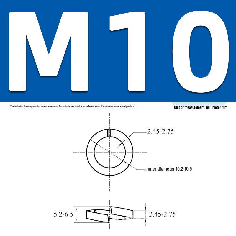 304 Stainless Steel GB93 Spring Elastic Washer M1.6-M16