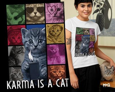 Lustiges Karma ist eine Katze T-Shirt Swift Musik Shirt Retro Geschenk T-Shirt für Katzenbesitzer