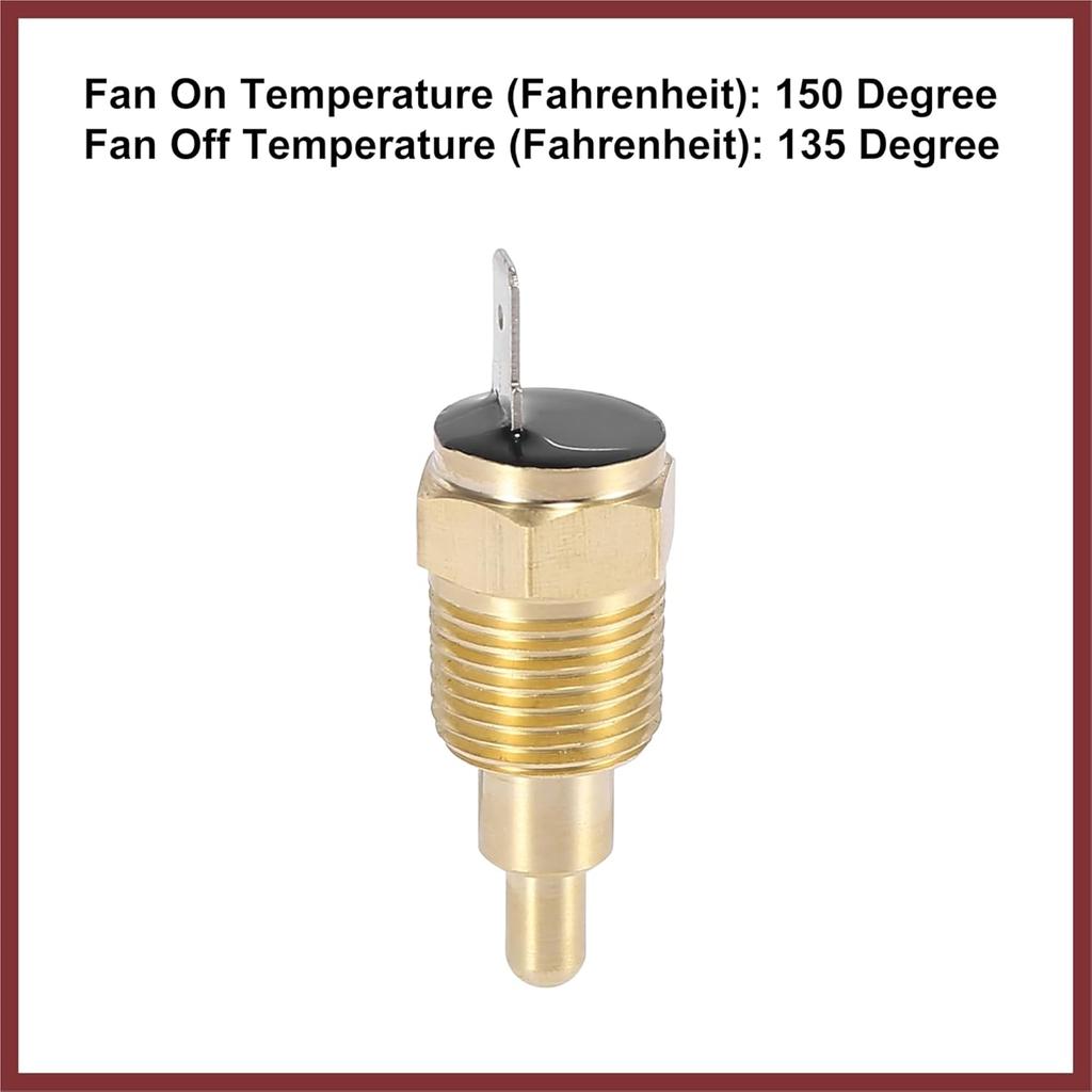 Universal Automotive Radiator Engine Cooling Fan Temperature Thermo Sensor Switch 3/8" NPT 150 Degree on 135 Degree Off Replace Parts