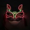 Holiday Light Up Neon Half Face Mask Flashing In Dark Fox Mask Halloween Led Luminous Fox Mask For Women Girl Cosplay Props