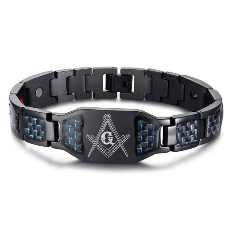 Men's Carbon Fiber Magnetic Therapy Elemental Bracelet Arthritis Pain Relief Health Energy Bio Magnetic Male Gift