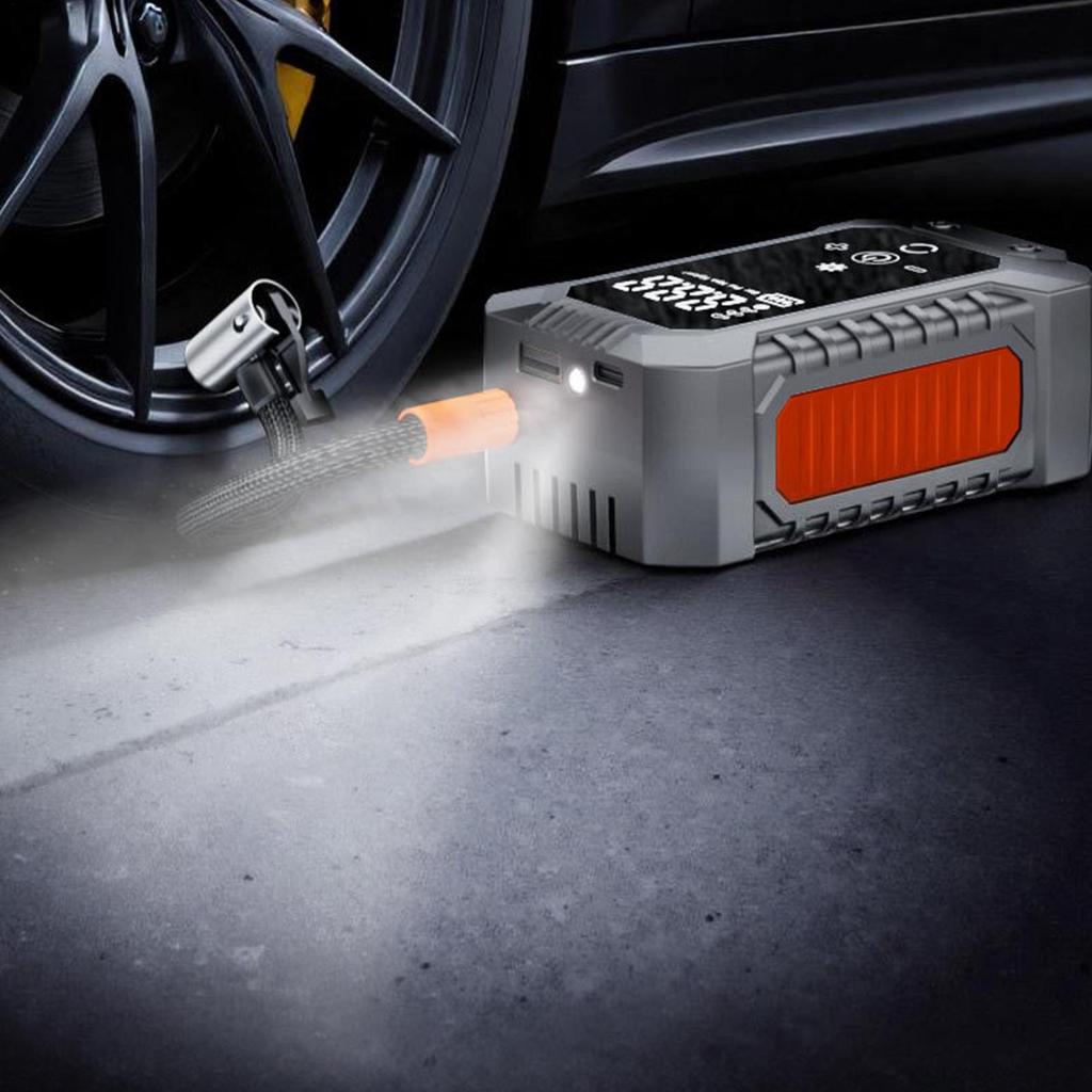 Air Pump For Car Tires With Digital Pressure Gauge & LED Lights Car Tire Inflator Portable Air Compressor For Bike Sedan SUV