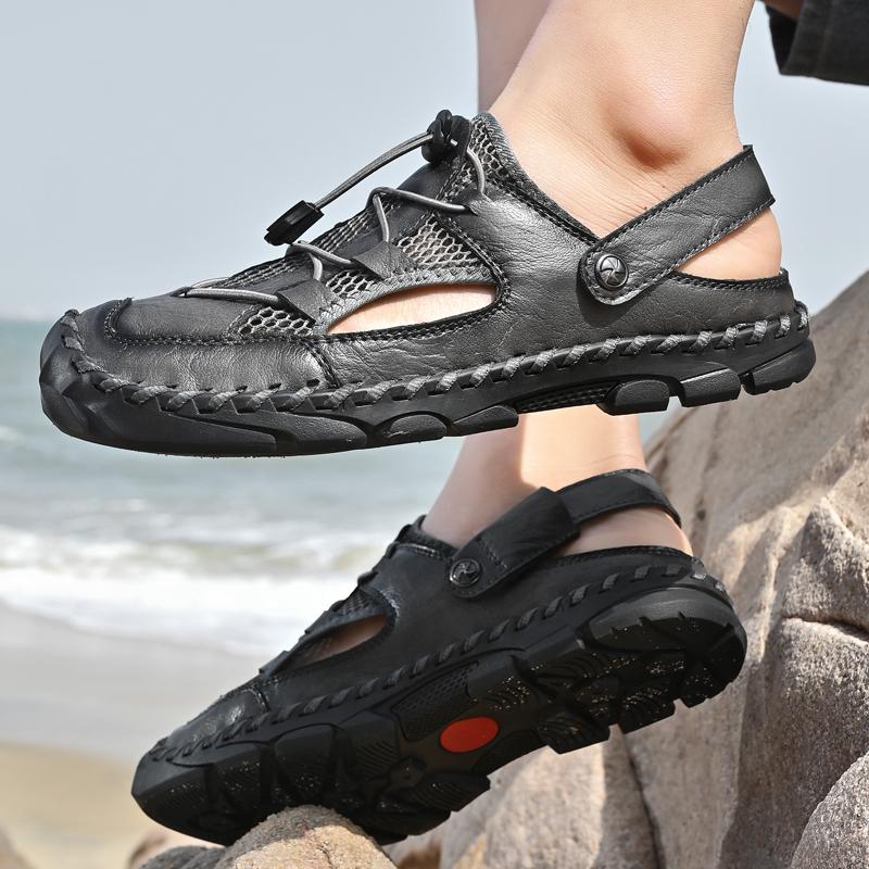 Men's Handmade Sandals Hand-stitched Summer Men Sandals Breathable Outdoor Men Beach Sandals