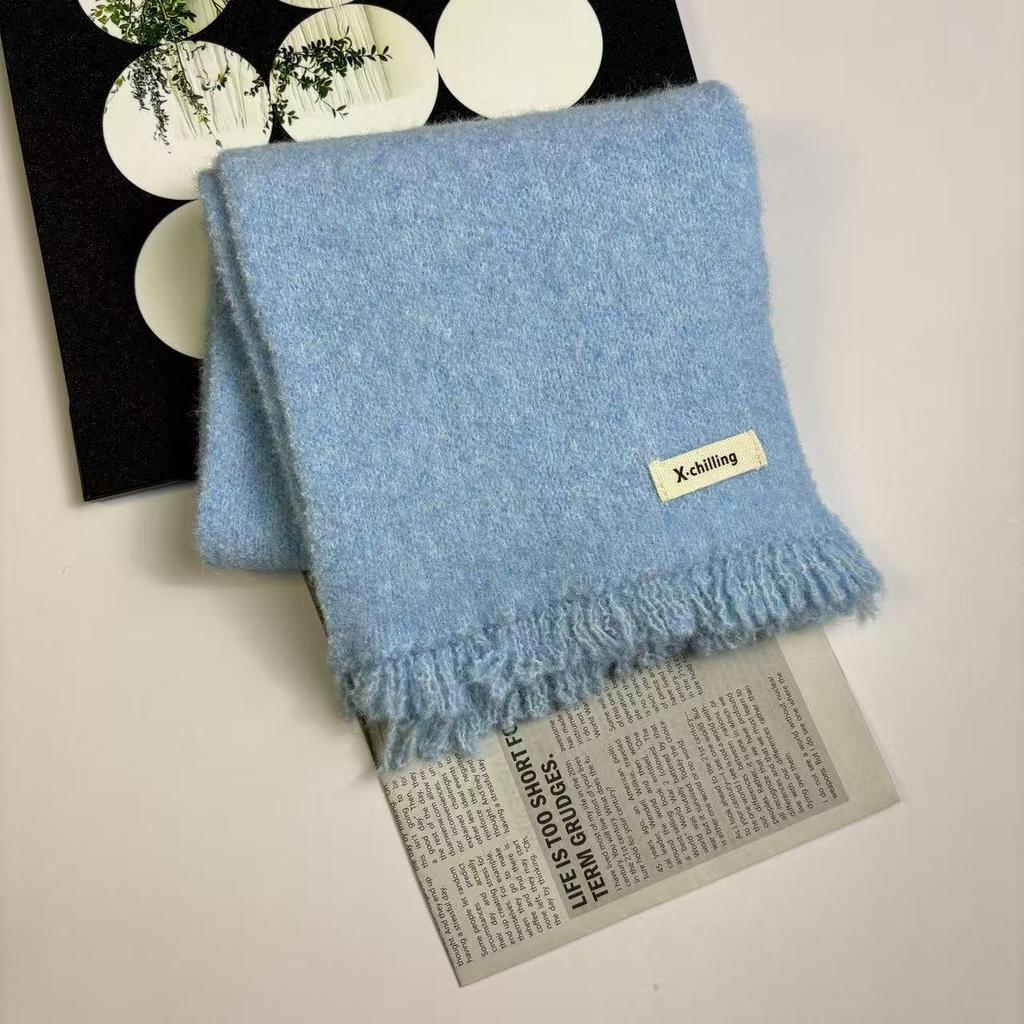 Wełniany Szalik Dzianinowy w Koreańskim Stylu z Frędzlami dla Kobiet – Wszechstronny, Ciepły i Stylowy