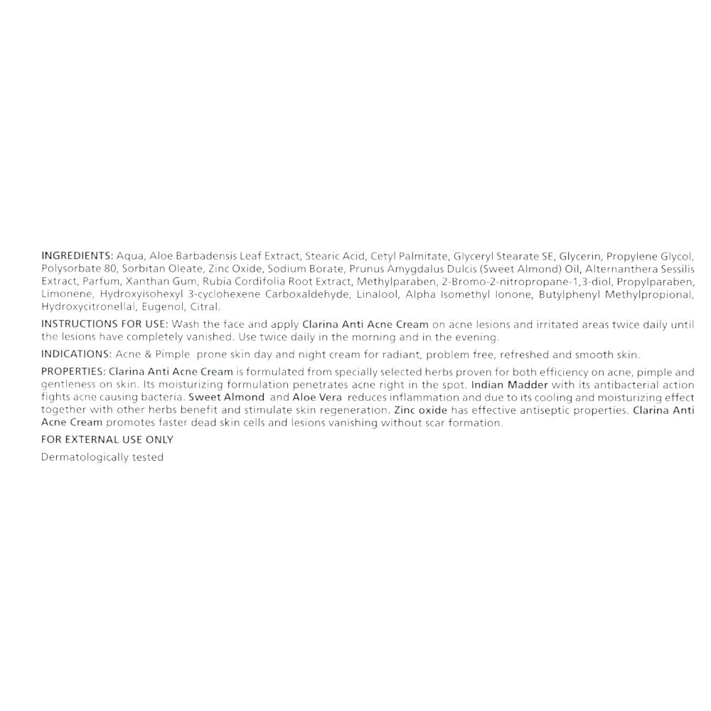 Himalaya Herbals Clarina Anti Acne Cream 30g | Soothing Acne Treatment For Clear Skin Care