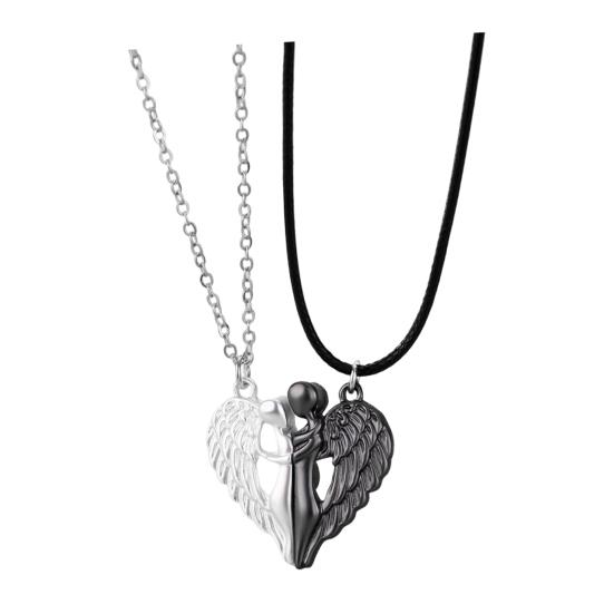 1 Pair Hug Couples Necklace Set Women Men Affectionate Hugging Pendant Love Snuggle Couple Matching Necklace Jewelry Anniversary Gift