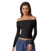 European and American Women's One-Shoulder Long-Sleeve Milk Silk T-Shirt - Elegant and Stylish Design