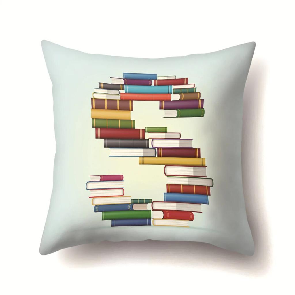 Bedroom Living Room Sofa Pillow Library Cushion Cover Creative English Alphabet Pillowcase