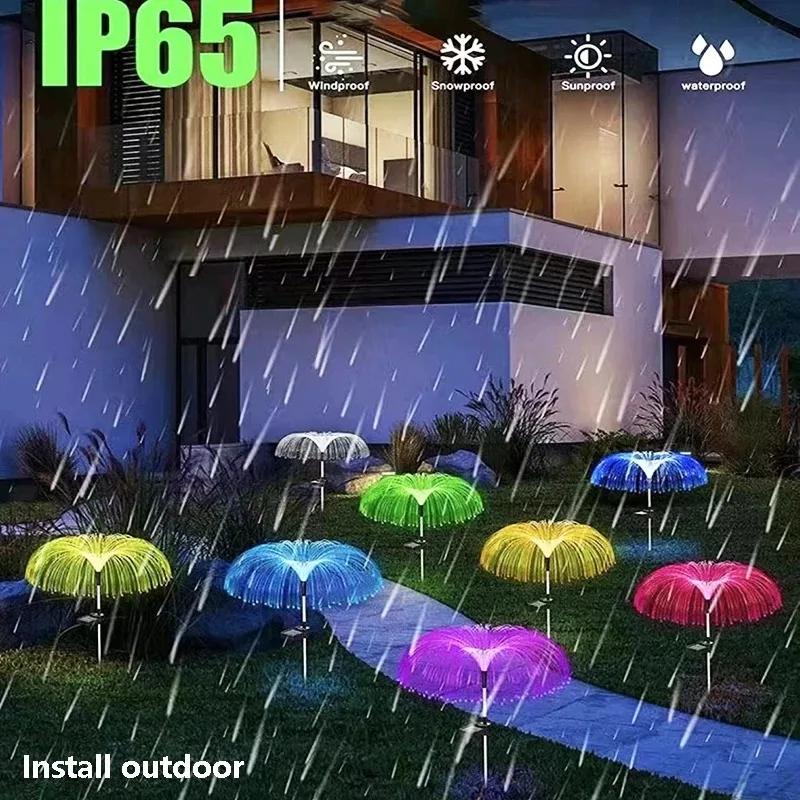 Solar Jellyfish Lamps Outdoor Garden Pathway Lights Waterproof Lawn Lights Solar Power Yard Walkway Patio Decor