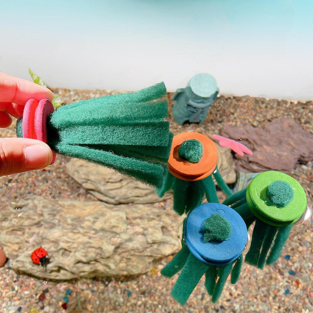 Spawning Mop for Fish Tank Breeding Mop for Aquarium 10 Pieces Reusable Floating Tool Kit with Foam Ring for Amphibians
