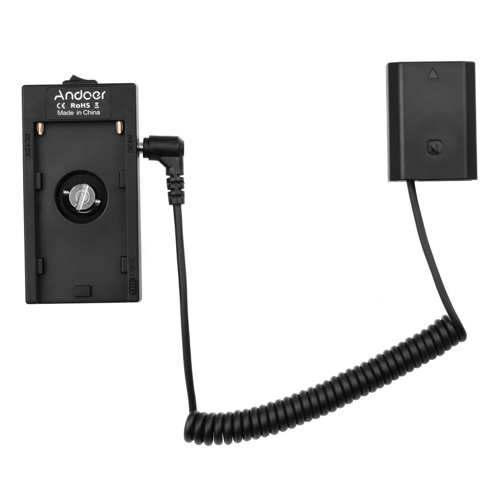 NP-F970 F750 Battery Plate Holder Adapter + FZ100 Dummy Battery Coupler Compatible with Sony