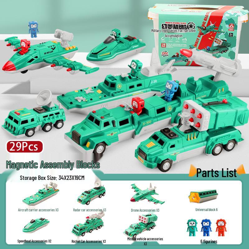 Children's Magnetic Transforming Robot Building Blocks Toy Set