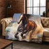 Horse Pentium Steed Animal Cartoon Flannel Blanket Soft Warm Throw Blanket for Bedroom Living Room Bed Travel Camping Picnic
