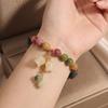 Elastic Rope Orchid Flower  Bracelet Floral Women Bangle Trendy Colorful Beads Bracelet  Summer