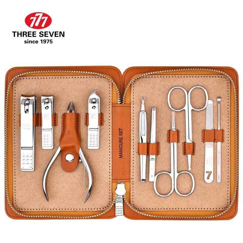 Three Seven (777) 10-Piece Carbon Steel Grooming Kit