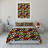 Colorful soccer ball pattern. Print Bedding Set 1 Duvet Cover 2 Pillowcases for Adult and Children Luxury Gift Full Size