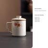Ge Kiln Ceramic Tea Cup Set: Three-Piece Mug with Inner Liner, Gift Box, Logo Customizable, Perfect for Business Gifts