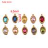 10pcs Shiny Crystal Waterdrop Charms Stainless Steel Colorful Oval Pendants for Necklace Earrings DIY Cloth Jewelry Making Bulk