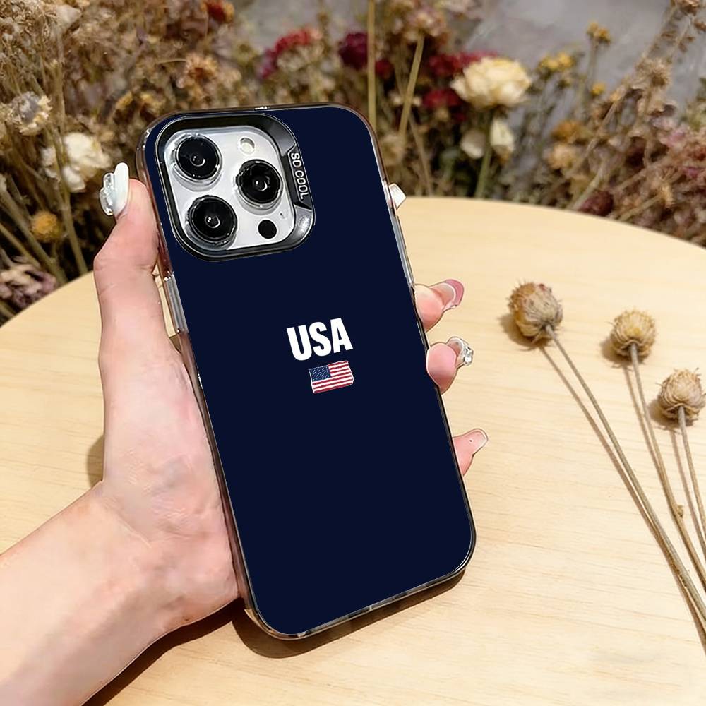 The Culture of the American Flag Phone Case For iPhone 17,16,15,14,13,12,11 Plus,Pro Max,XS,Colorful Silver Black Cover