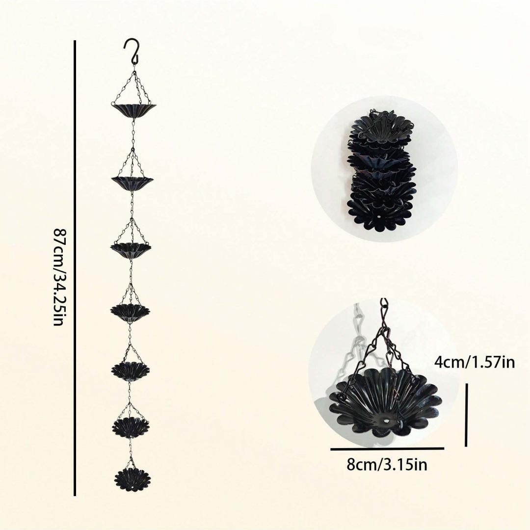 Наружная цепь для отвода дождевой воды Металлическая Японский стиль Карнизная дренажная цепь Цепь для отвода дождевой воды во двор коттеджа Цепь для подачи воды Декорация
