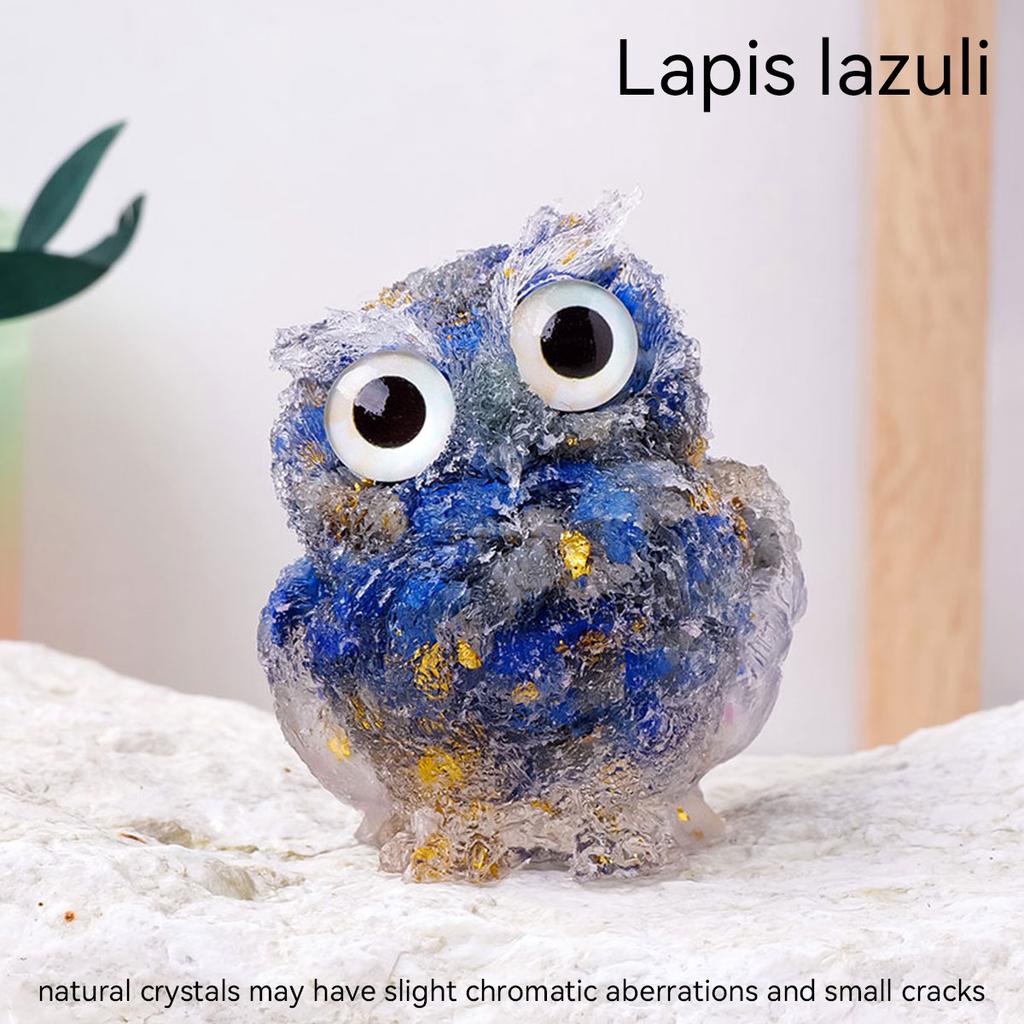Crystal Amethyst Cute Animal Macadam Drip Glue Resin Owl Household Supplies Desktop Ornament