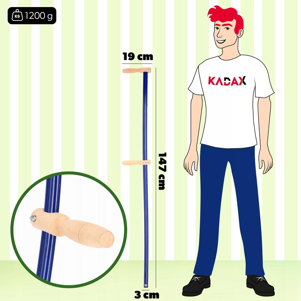 KADAX Garden Manual Scythe Mower Blade Metal 147cm Blue