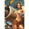 Rectangular Xcm Tin Sign Woman Character Series Print Unique Vintage Wall Decor for Home Bar Garage
