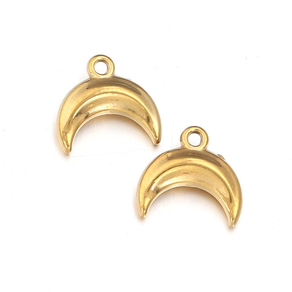 5pcs/lot High Quality Stainless Steel Pendant Star Moon Round Shape Fashion Charms For Jewelry Making DIY Necklace Earrings Gift