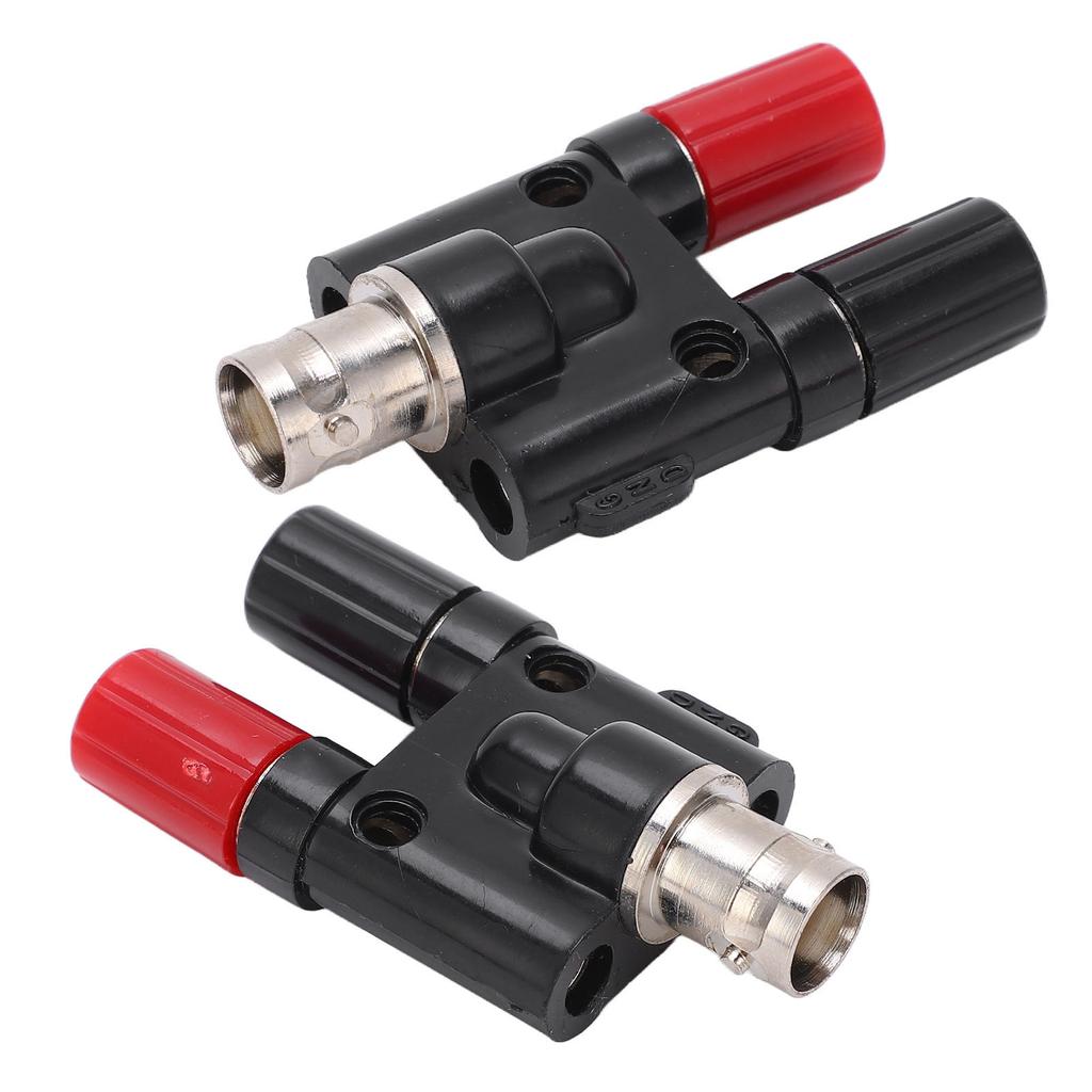 2pcs BNC Female to 4mm Dual Banana Socket Binding Post RF Coaxial Splitter Adapter Connector