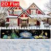 Merry Christmas & Happy New Year Banner, Polyester Outdoor Garden Porch Fence Wall Holiday Decoration