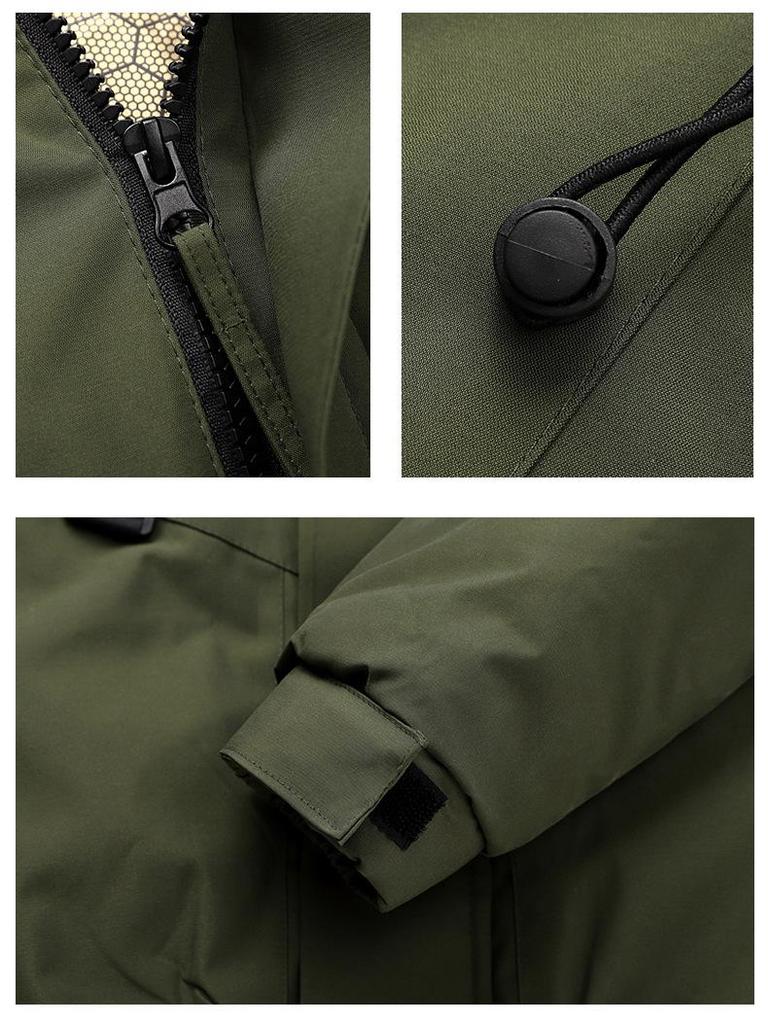 Herren Winter Graphen Baumwolle Verdickte Jacke: Plus Samt, Winddicht, Wasserdicht, Warm, Kälteschutz-Außenbekleidung für das Bergsteigen