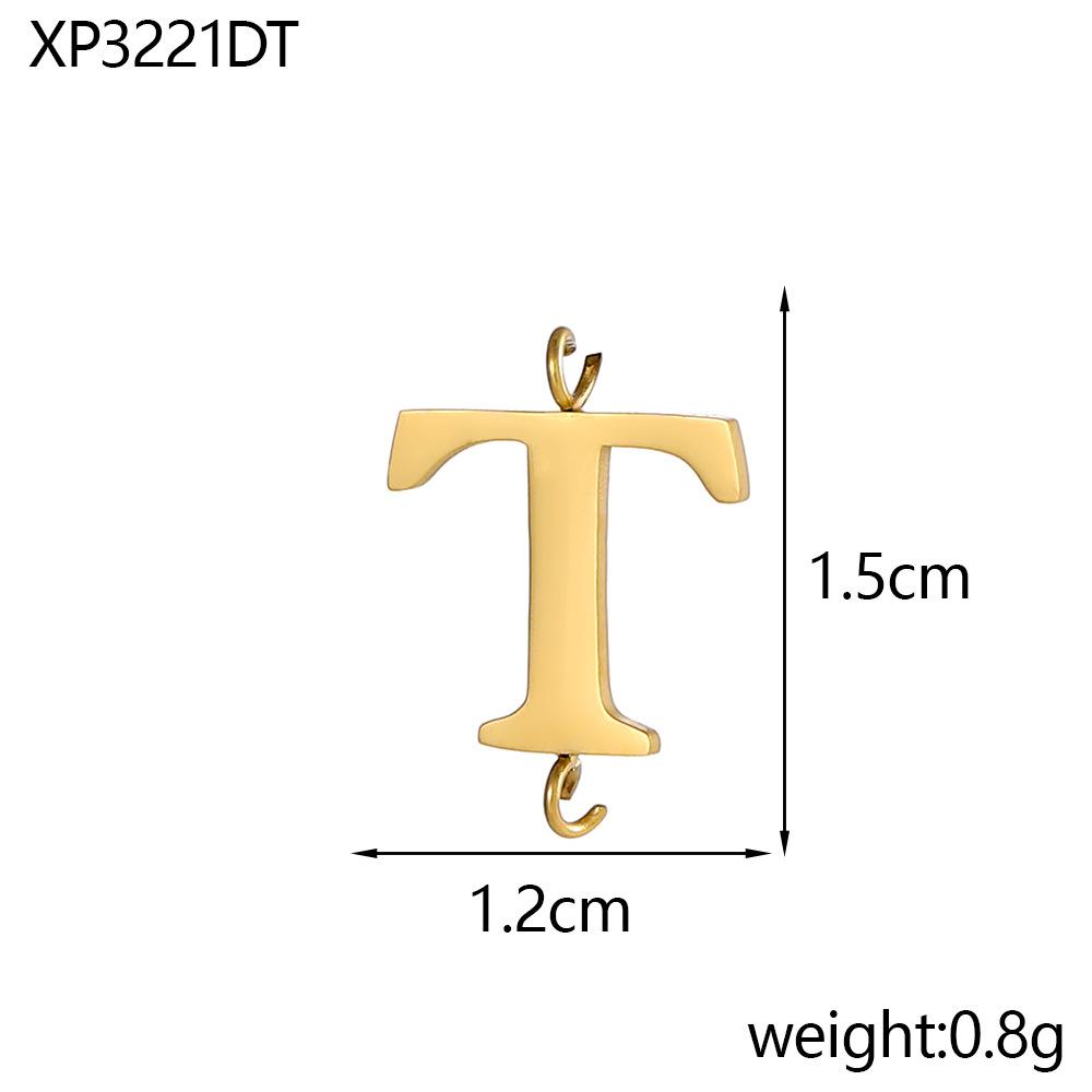 CARLIDANA Stainless Steel Gold Plated Capital Letters with Two Loops Waterproof Initial DIY Jewlery Making Charm Pendant