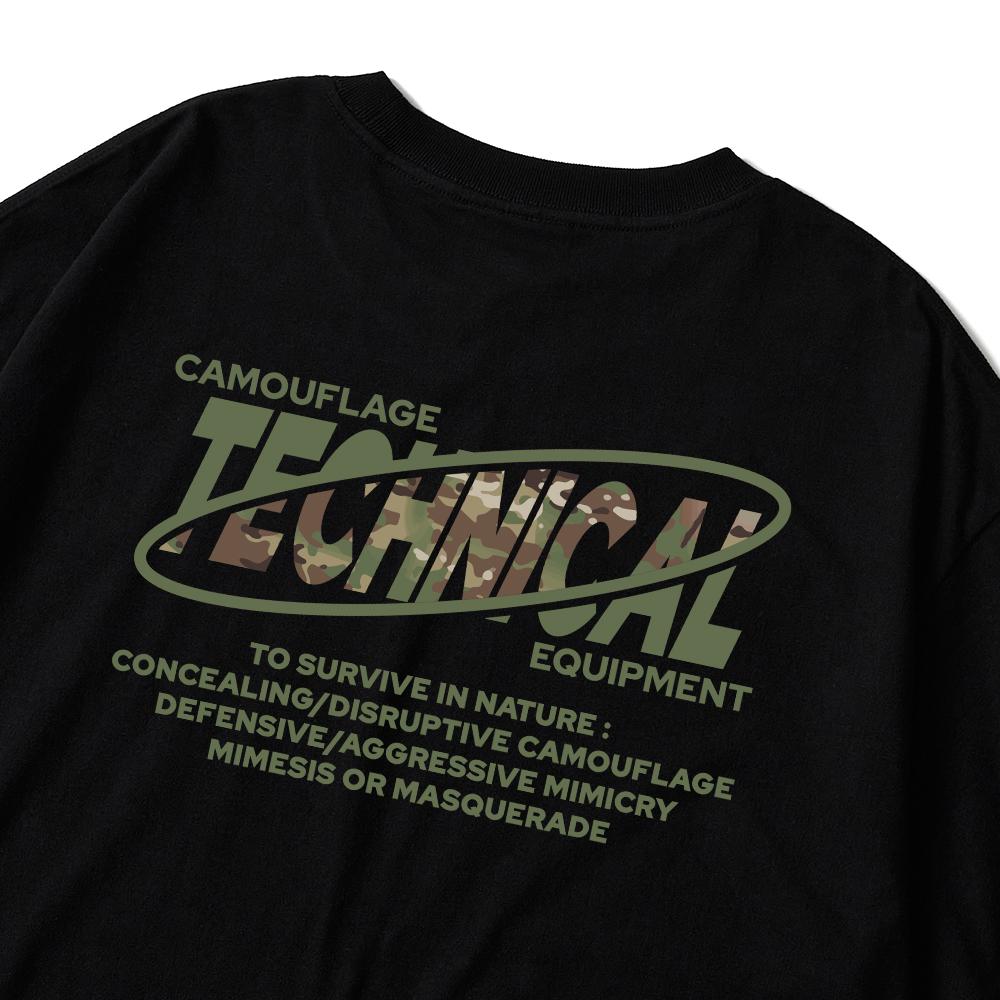 Seupeullaesikodeu Short Sleeve T-Shirt Black - Multicam Camo