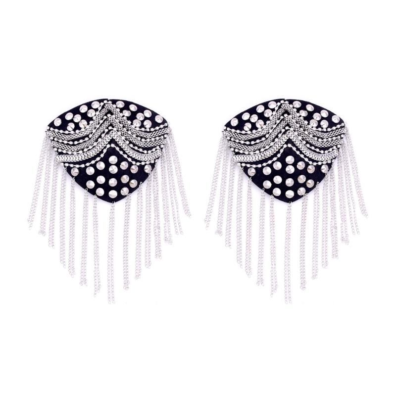 Metal Shoulder Embellishments Crystals Fringes Decorations For Evening Gowns And Handmade Craft