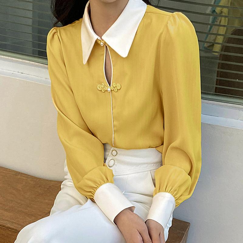 

ZANZEA Весенняя повседневная блузка с отложным воротником и длинными рукавами, рубашки