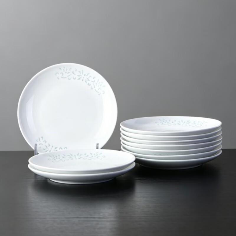 Jingdezhen Underglaze Ceramic 6-Inch Dinner Plates - Set of 10