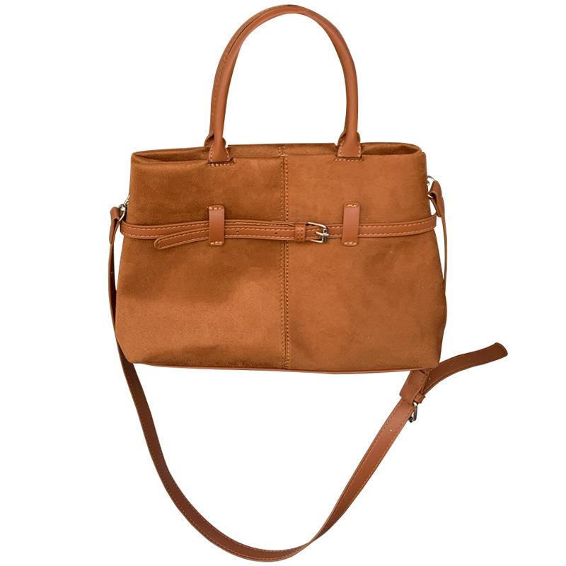 New Autumn and Winter Retro Frosted Suede Versatile One-shoulder Cross-span Bag Commuting Versatile Portable Ladies Bag Trend