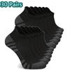 1-30 Pairs Ankle Athletic Running Socks Cushioned Cotton Breathable Low Cut Sports Tab Socks For Men And Women