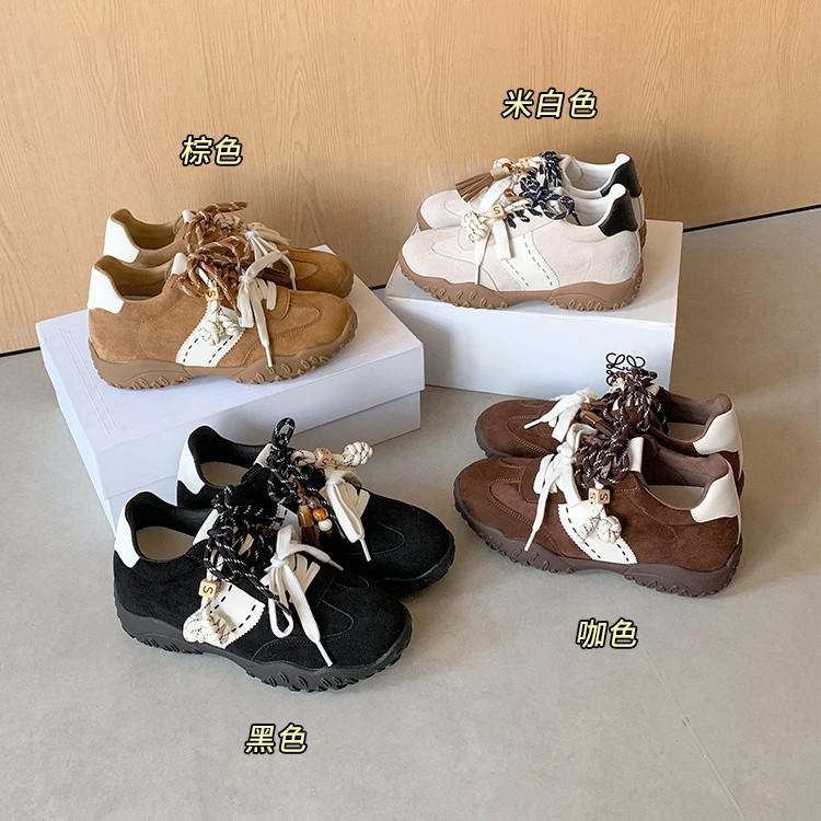 Miyou Joint Retro German Training Shoes Women's 2025 Summer New Color Matching Lace-up Racing Shoes Sports Casual Forrest Gump Shoes