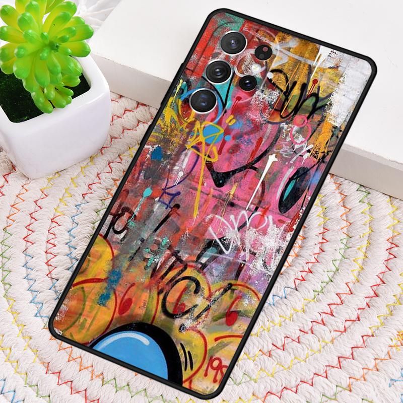 Ins Colorful Graffiti Rainbow Silicone Phone Case For Samsung Galaxy note 10 pro S26 S25 S24 S23 S22 S21 Plus Ultra Capa Cover